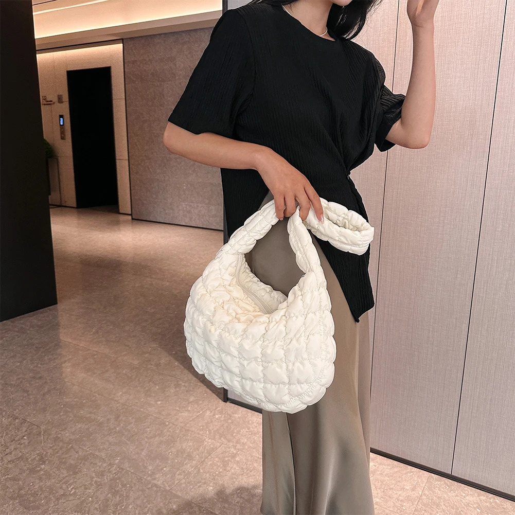 Women Shoulder Bag Quilted Pleated Ladies Crossbody Bags Fashion Large Capacity Temperament Travel Camping250813