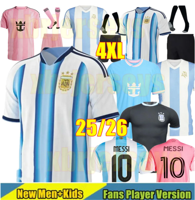 25 26 Argentinas soccer Jerseys GARNACHO MESSIS DE PAUL National Team MARTINEZ Maradona Football Shirts 2025 Argentinas Miamis SUAREZ Miamis FC Women men kids Kit