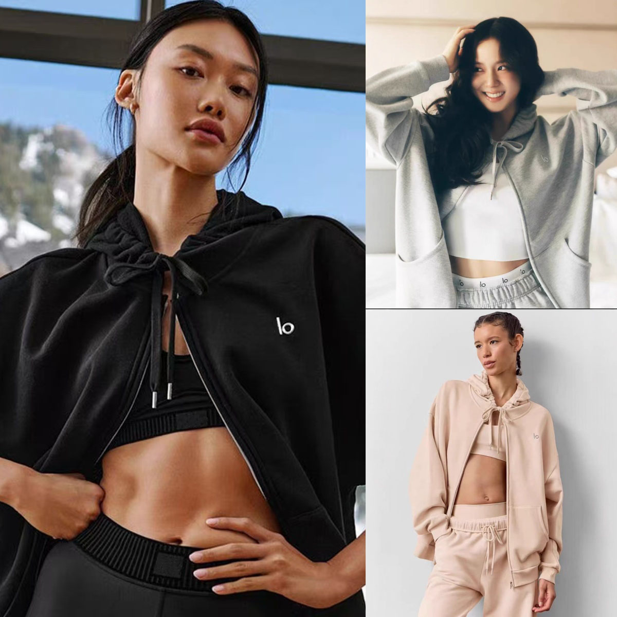 10A top Women's style Fully open front hooded down jacket Water resistant casual T-shirt Basic underwear Comfortable sport and pants set Aloness Women clothes jacket