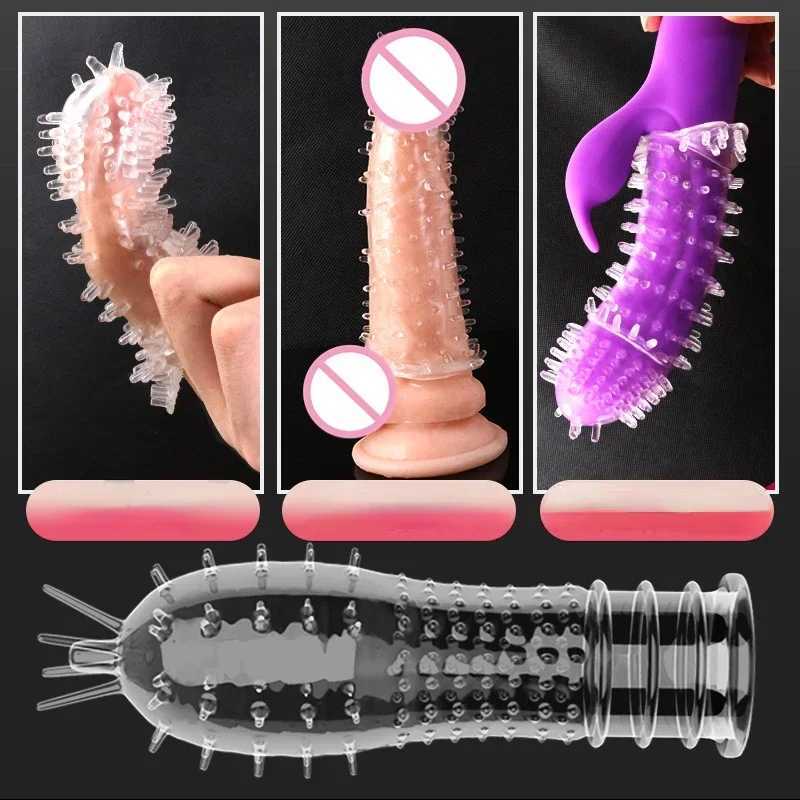 with Spikes Extension Reusable condom Penis Sleeve Male Enlargement Time Delay Spike Clit Crystal condomsXJ250819