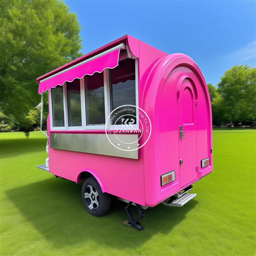 Customized Mobile Kitchen Pizza Cart Fast Food Vending Trailer Hot Dog Catering Truck Concession Mobile Food Truck For Sale