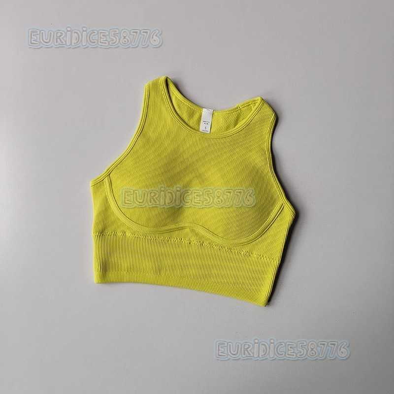 One-piece Running Fitness Sports Vest for Women High-intensity Ribbed Hollow-out Back Shockproof Tight-fitting Yoga Bra H250819
