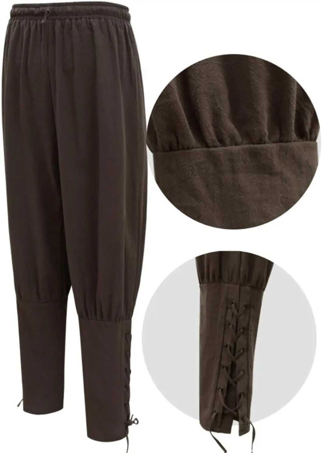 Mens Womens Ankle Banded Pants Medieval Viking Pirate Cosplay Pants Renaissance Trousers for Adults W250819