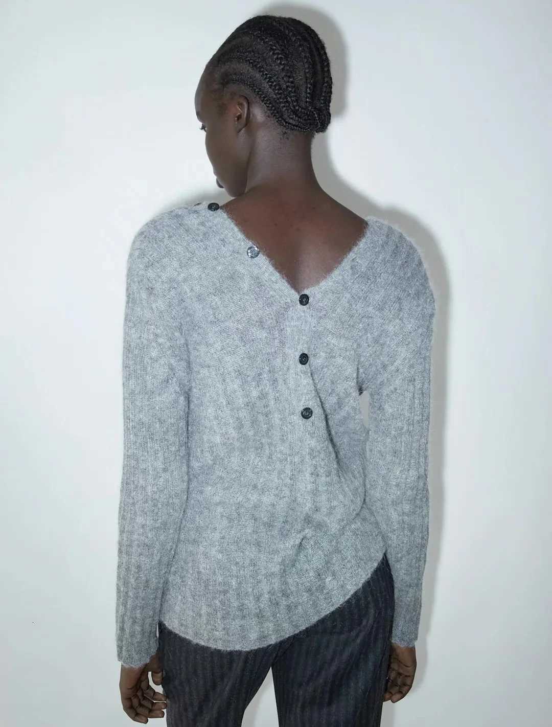 100% wool new soft wool blend knitted cardigan with buttons for both front and back suitable for women XJ250819