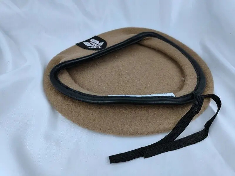 British Army Special Forces khaki Wool Beret Air Service SAS WHO DARES WINS Military Cap 250819