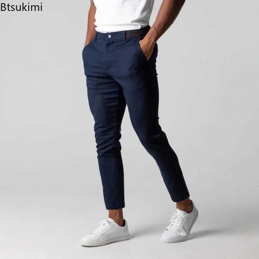 Spring Autumn New Mens Casual Pants Breathable Comfort Business All Match Elasticity Slim Long Pants Handsome Pencil Pants Male W250819
