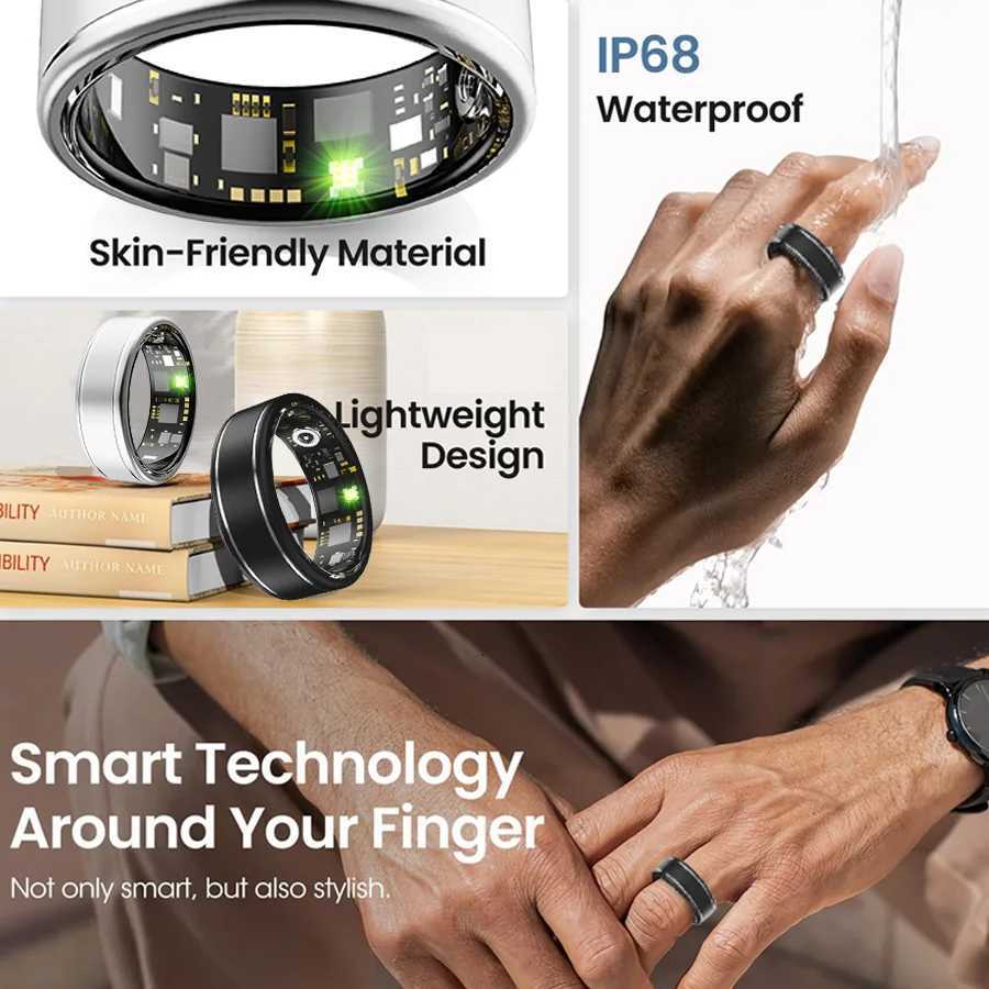 Fitness Tracker Ring for Men Women Smart Ring with Heart Rate SpO2 Blood Pressure Sleep Monitoring Step Calorie Counter W250819