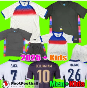 2025 England football shirt Williamson Soccer Jersey Russo Bronze FODEN Saka Toone KANE RICE FODEN 2026 National Team Home White Away Men Kid Women Men Kids Kit