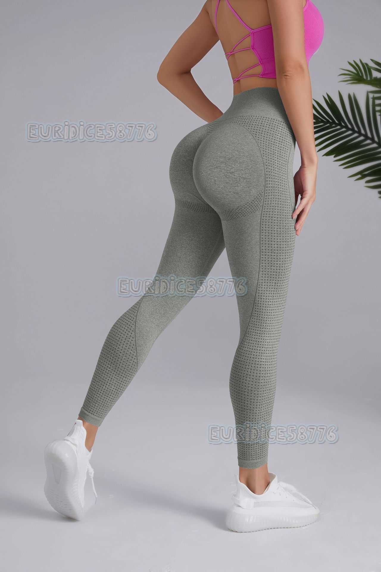 Dot Heart Shape Butt-lifting Seamless Yoga Sports Pants High Waist Tight Peach Butt Fitness Pants H250819