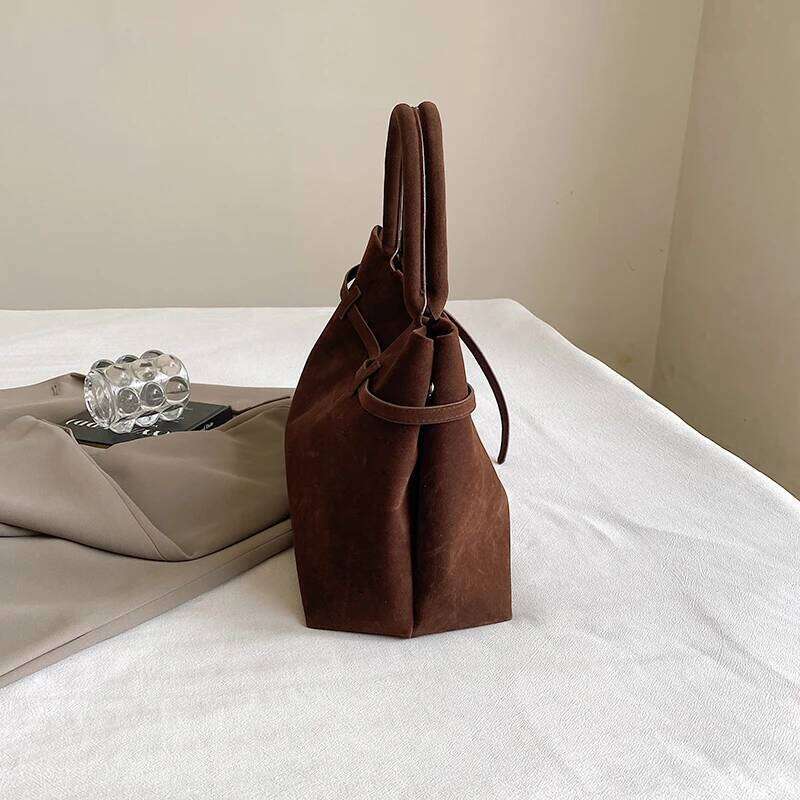 Large Faux Suede Handbags Women England Style Vintage Casual Totes Solid Elegant Lady Packages Designer Female Shoulder Bags bag