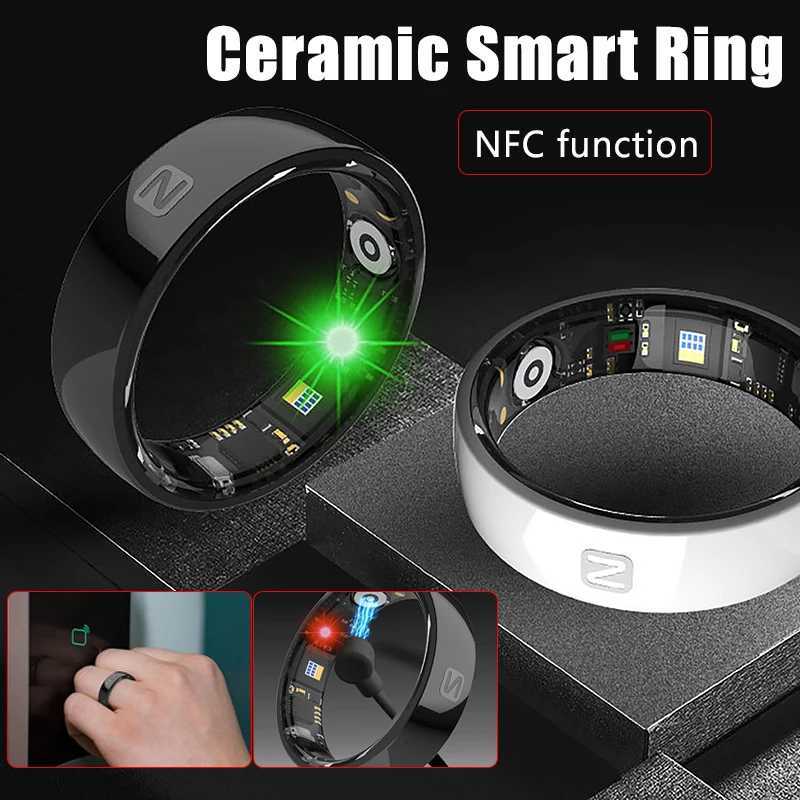 Ceramic NFC Smart Ring Womens Men Electronic Smartring 5ATM Waterproof Sports Fitness Sleep Tracker for Xiaomi Huawei Phone W250819