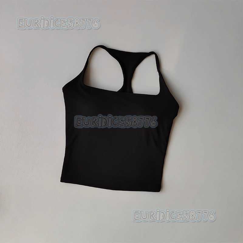 Color-block Racerback Sports Bra Skin-friendly Nude Pilates Fitness Bra Thin Strap Breathable Yoga Vest H250819