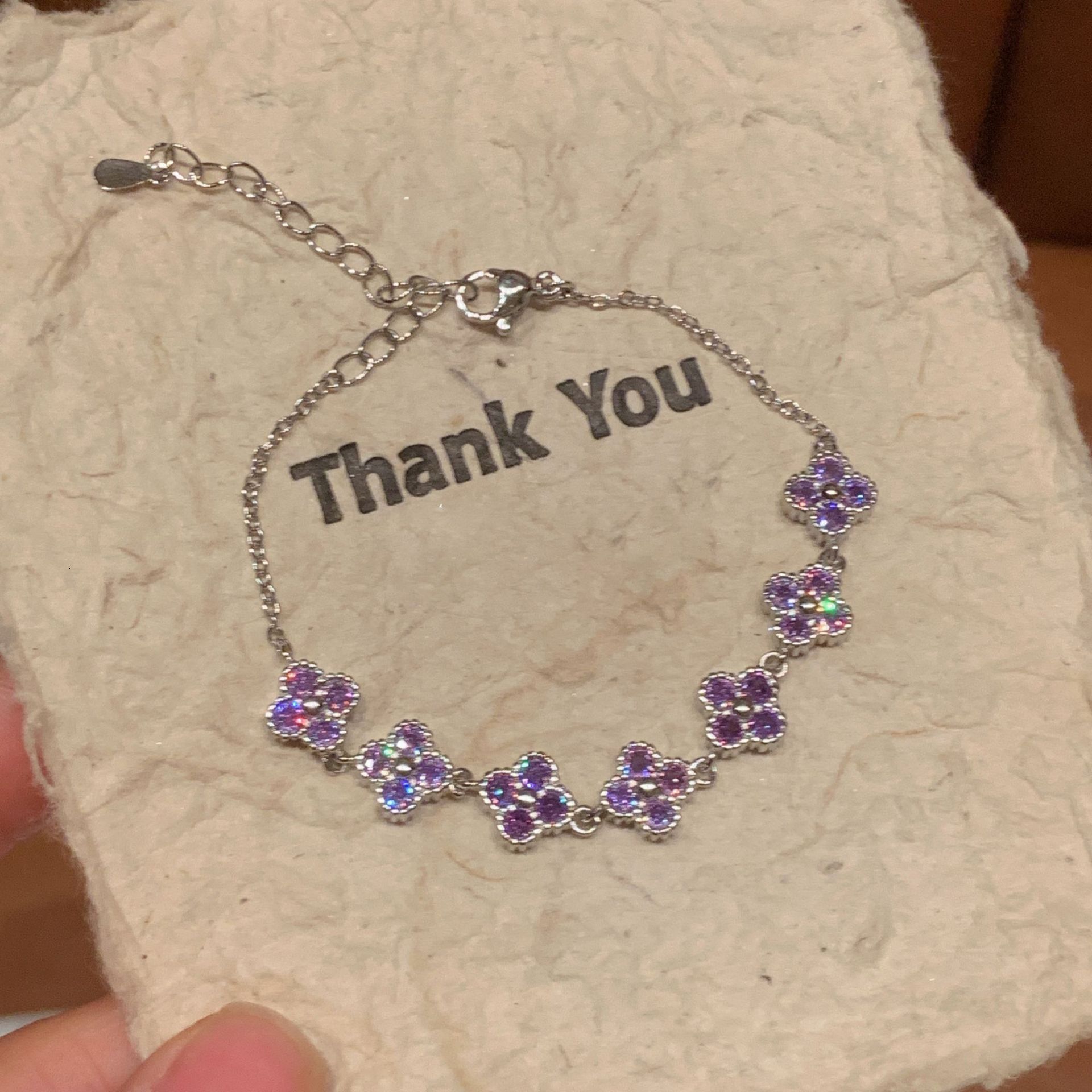 Super Shiny Zircon Flower Chain Fresh Sweet Elegant Bracelet Exquisite Light High-end Jewelry