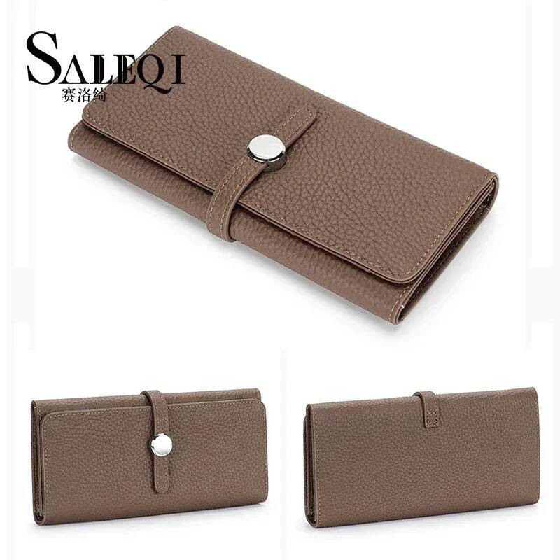 Genuine Leather Wallet Women Long Clutch Fashion Brand Ladies Purses Card Holder Zipper Coin Pocket High Quality Billfold