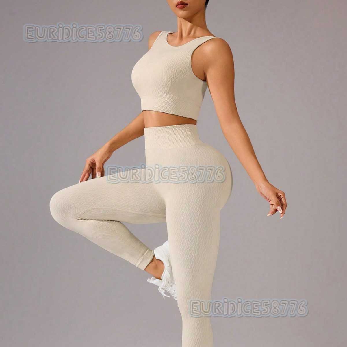 Sports Outdoor Fitness Yoga Set Sleeveless Running Bra Peach Outer Wear Slimming Nine-point Pants H250819