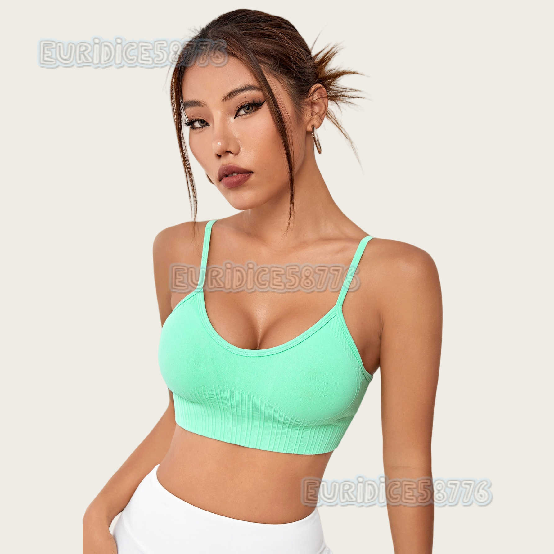 Seamless Strap Yoga Back High-strength Shockproof Sports Bra High Elasticity Push-up Underwear Fitness Wear H250819