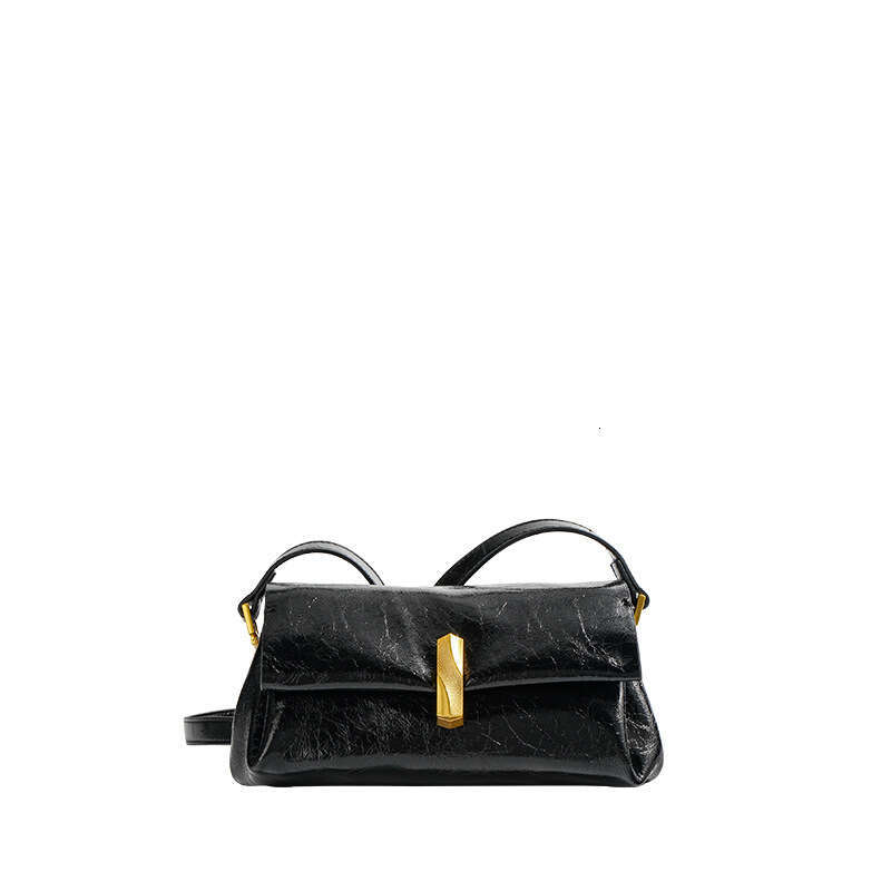 Spring Summer New Oil Wax Cowhide Casual Fashion High end Lazy Style Soft Leather Underarm Single Shoulder Crossbody Bag for Women