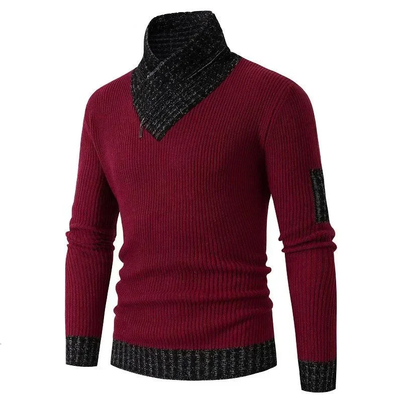 Autumn Winter Men Casual Vintage Knitted Sweater Wool Turtleneck Oversize Korean Warm Cotton Pullovers Sweaters 250819