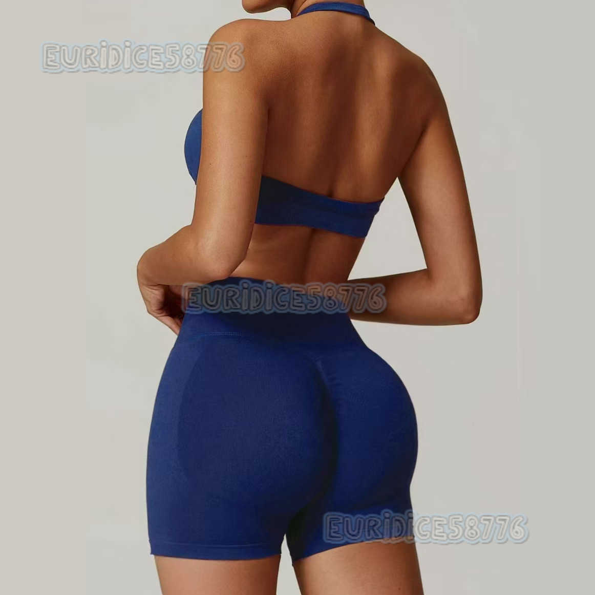 Halter Neck Yoga Set for Women High Waist Yoga Outfit Tight Versatile Fitness Shorts Sports Set H250819