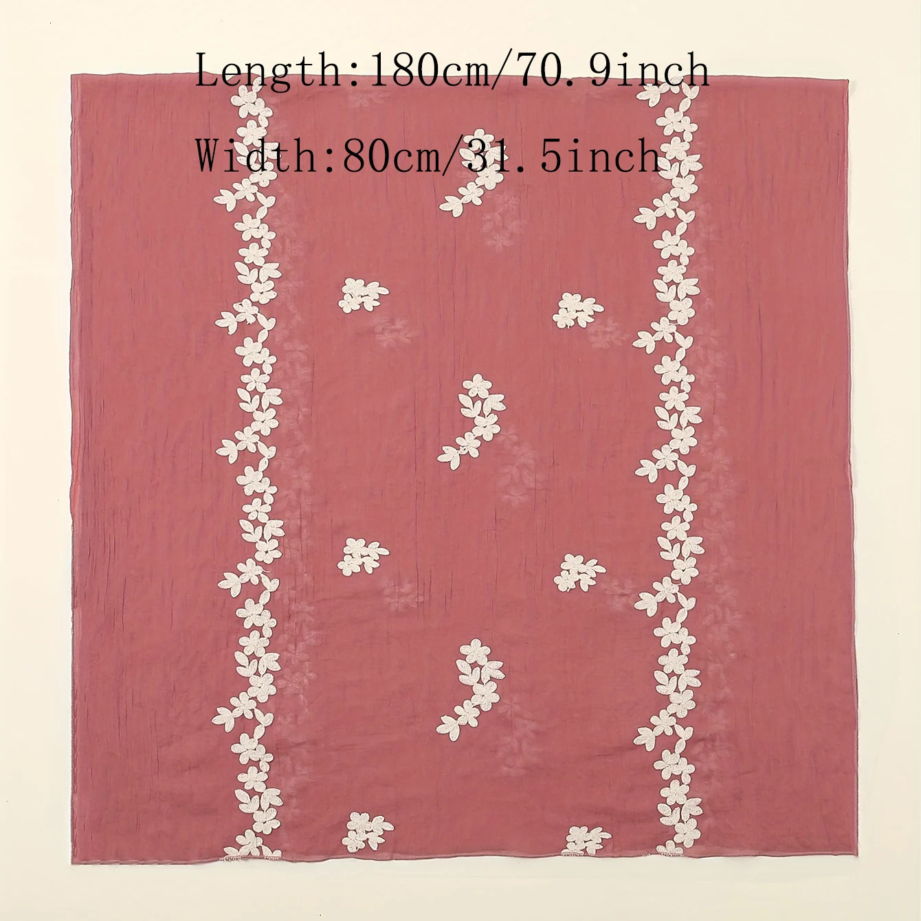 Fashion Embroidery Floral Long Scarf Hijab Woman Cotton Shawl Summer Solid Color Wraps For Ladies Casual Stole Headband 180*80cm 250818