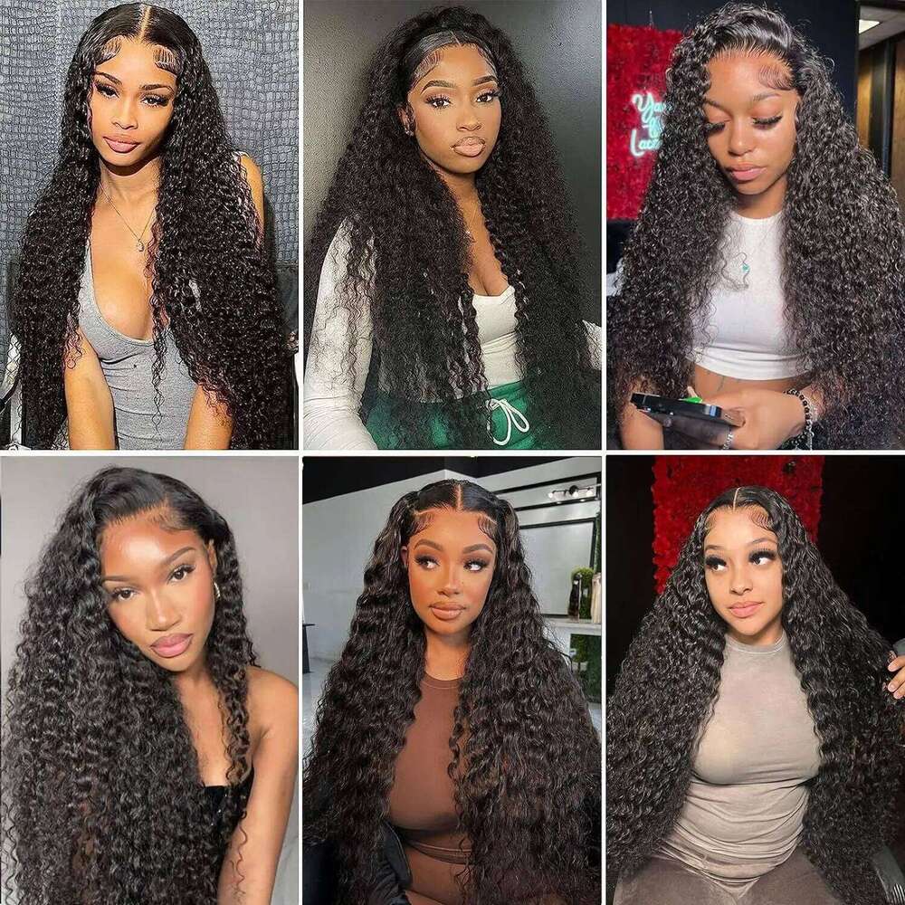 Deep Curly Wigs 360 Full Front Human Hair Water Wave 13X4 13X6 HD Lace Frontal Wig