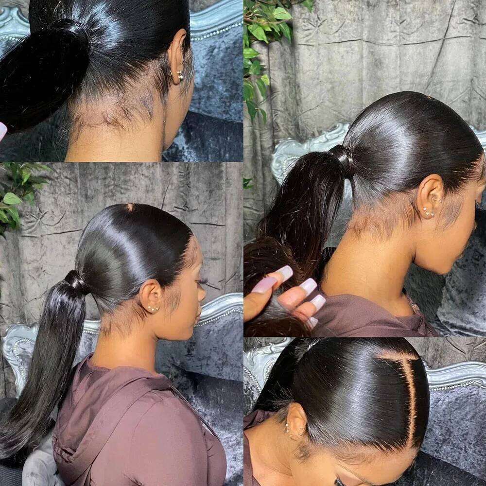 250 Density Real HD 360 Full Invisible Strap Snug Fit Glueless Straight Frontal 30 Inch Lace Front Wig Human Hair