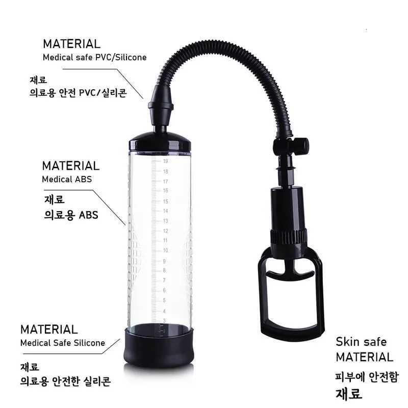 Penis Pump Extender Enlarger Male Sex Toys Manual Penis Vacuum Pump Sexual Enhancer Adult Toys Training Device XJ250819