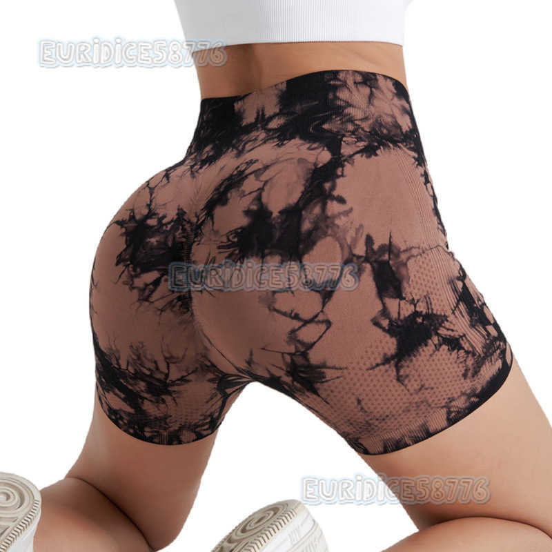 New Tie Dyed Yoga Shorts Womens Sports Outdoor Fitness Pants Comfortable High Waist Elastic Tight Yoga Pants H250819