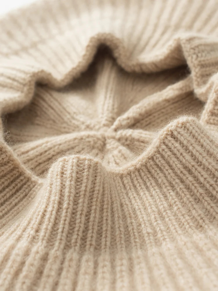 Autumn Winter Hat Women Berets Female Cap 100% Cashmere Hats Beret Elegant Warm Hat Feminine Knit Hat Versatile Headwear 250819
