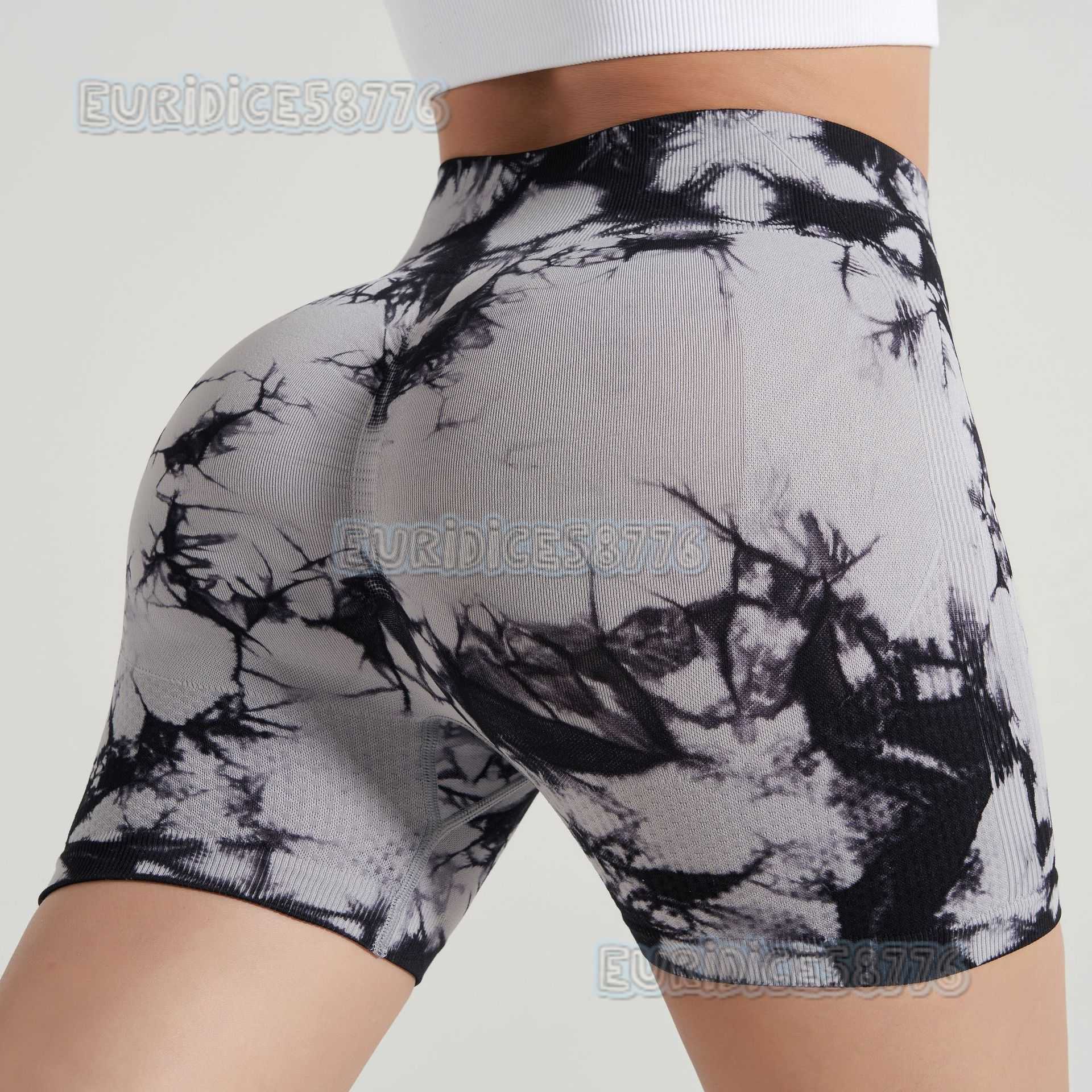 New Tie Dyed Yoga Shorts Womens Sports Outdoor Fitness Pants Comfortable High Waist Elastic Tight Yoga Pants H250819