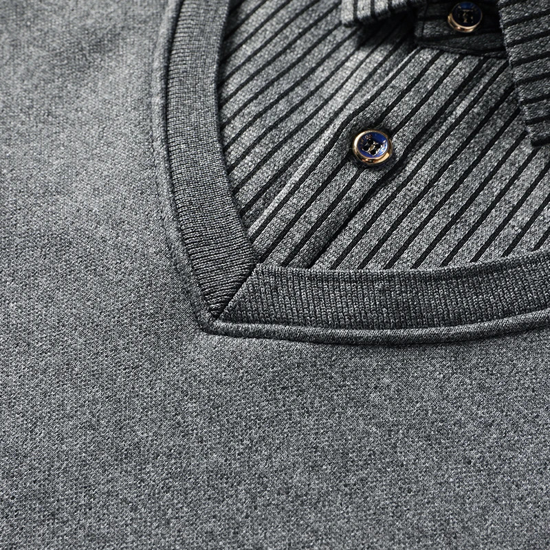 Mens Fleece Lined Sweater Polo Collar Pullover Tops Two Piece Fashion Business Causal Pullovers Thick Winter Clothes 250819