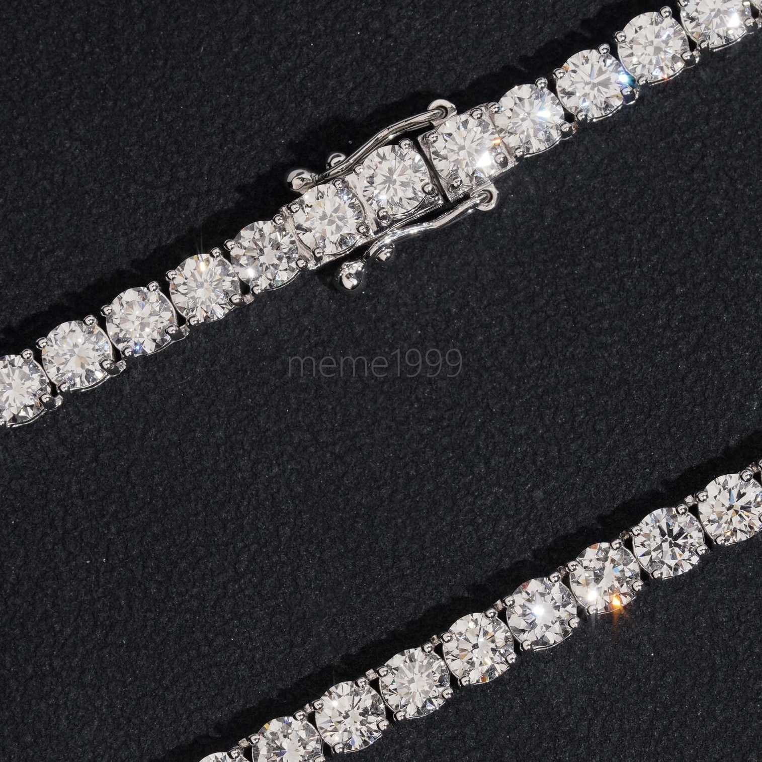 Custom Made Luxury Jewelry 10K White Gold 3.5MM VVS1 Lab Grown Diamond Tennis Chain Necklace