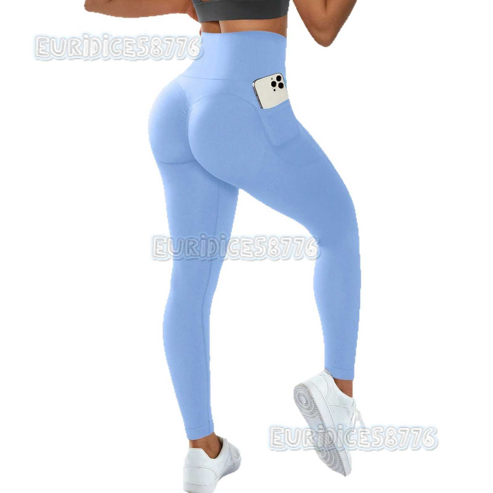 New Solid Color Yoga Pants Naked Feel Pocket Pants Running Cycling Sports Fitness Hip Lift Yoga Long Pants for Women H250819