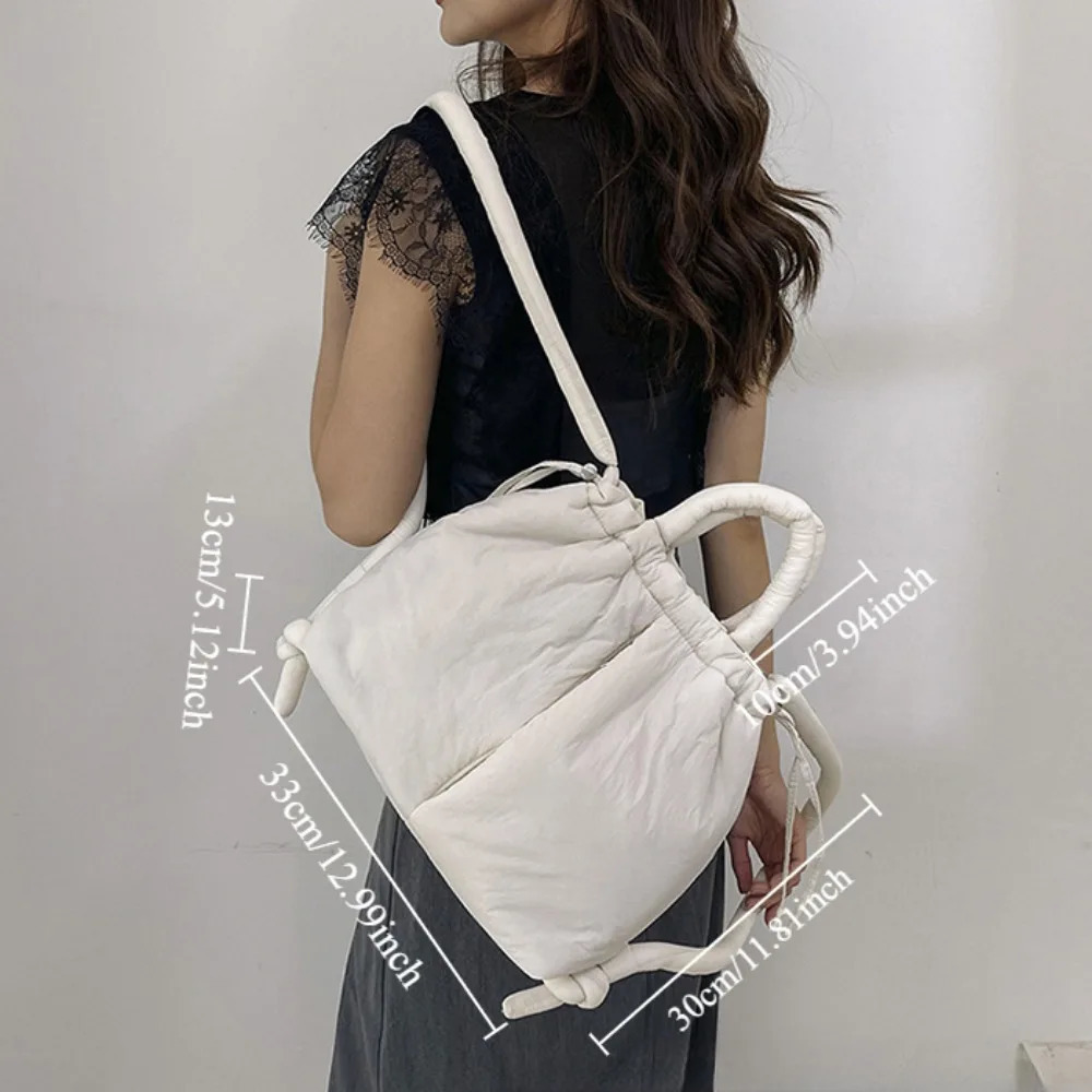 Womens Casual Single-shoulder Bag Large Capacity Nylon Backpack Womens Down Cotton Winter Tote Bag Portable Makeup Handbag 250814