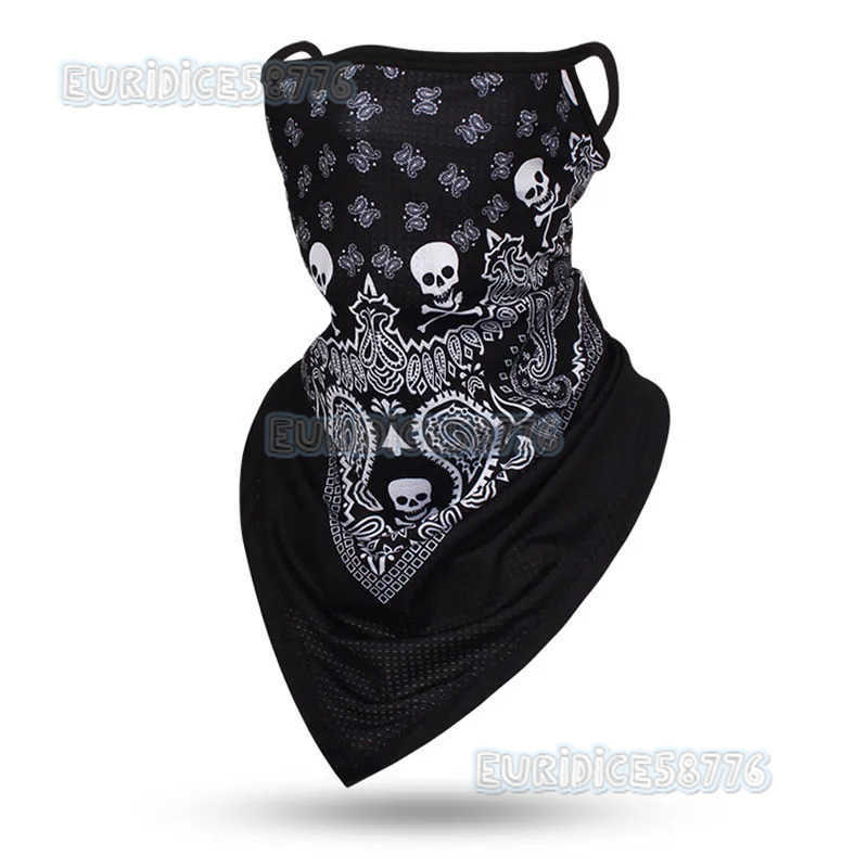 Unisex Skull Face Scarf Bandana Ear Loops Face Balaclava Sports Neck Gaiters Digital Print Outdoor Windproof Thin Triangle Scarf H250819