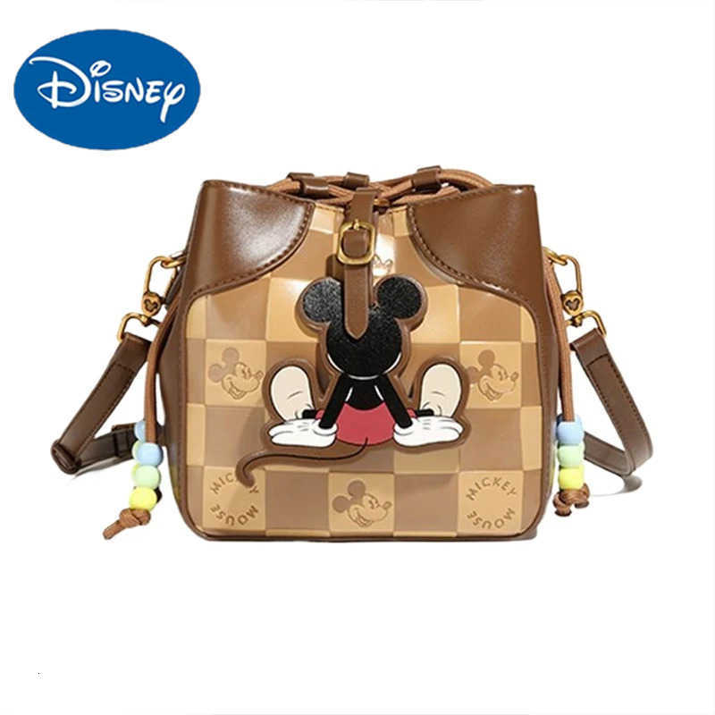 Disney Disney Luxury Designer Shoulder Bag for Women Girl Mickey Mouse Bucket Bag Portable Handbag Kawaii Purse Waterproof W250819