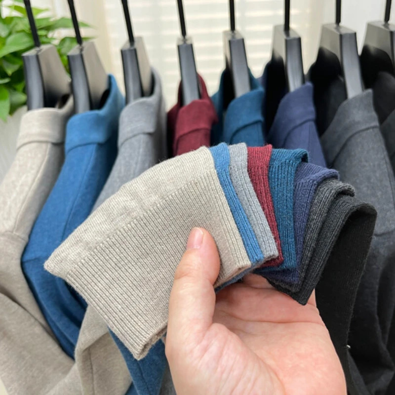 Mens Long Sleeve Fashion Casual Polo Shirt Collar Pullover Sweater. Business Sweater T-shirt Golf Spring Autumn Wool 250818