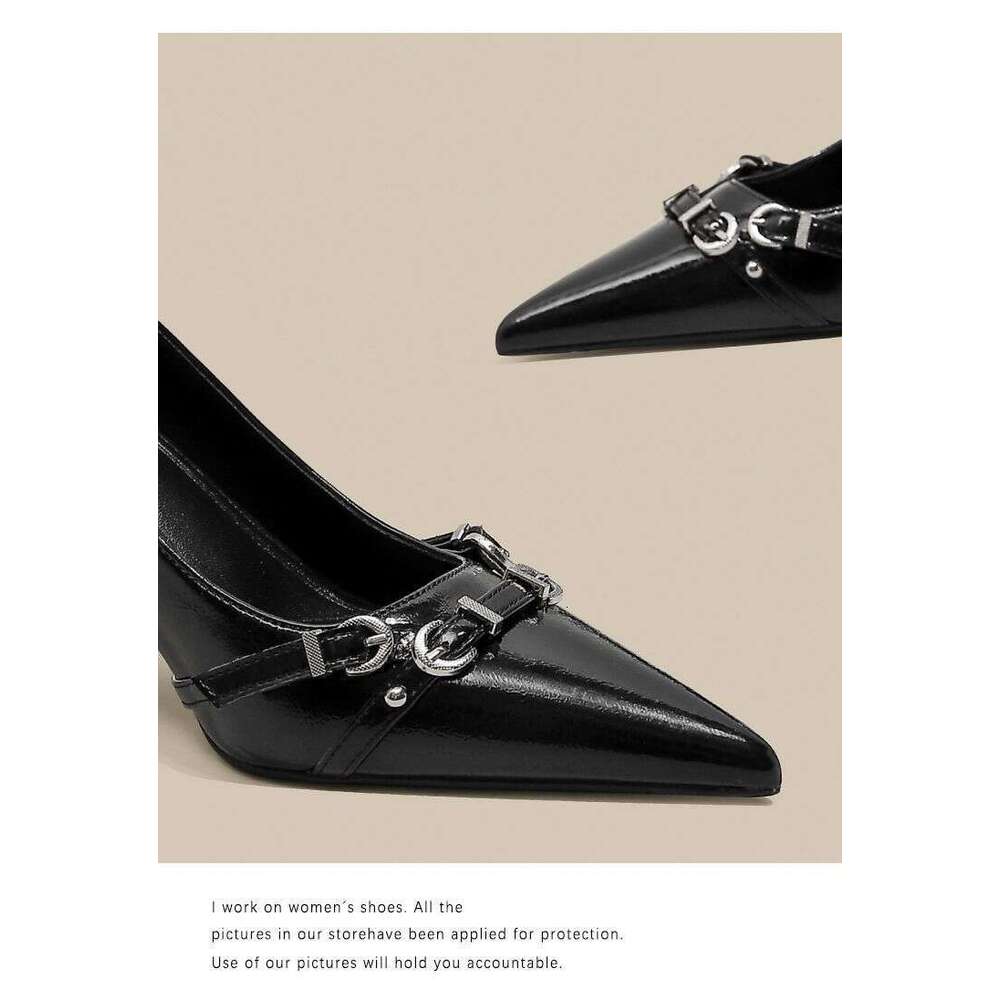 Designer High Shoe Heels for Women 2025 Autumn Winter New Stiletto Pointed Toe Elegant High-end Black Stunning French Style Mature Single Shoes -end