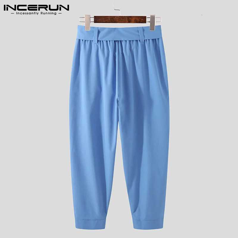 2024 New Mens Fashion Solid Color Pants DrAWstring Leisure Harem Trousers Chinomens Loose Wide Leg Pants Trousers S-5XL W250819