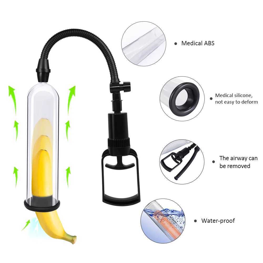 Manul Penis Pump Penis Extender Penis Enlargement Enhancer Sex Toys for Men Male Masturbator Vacuum Pump Dick Trainer Massager XJ250819