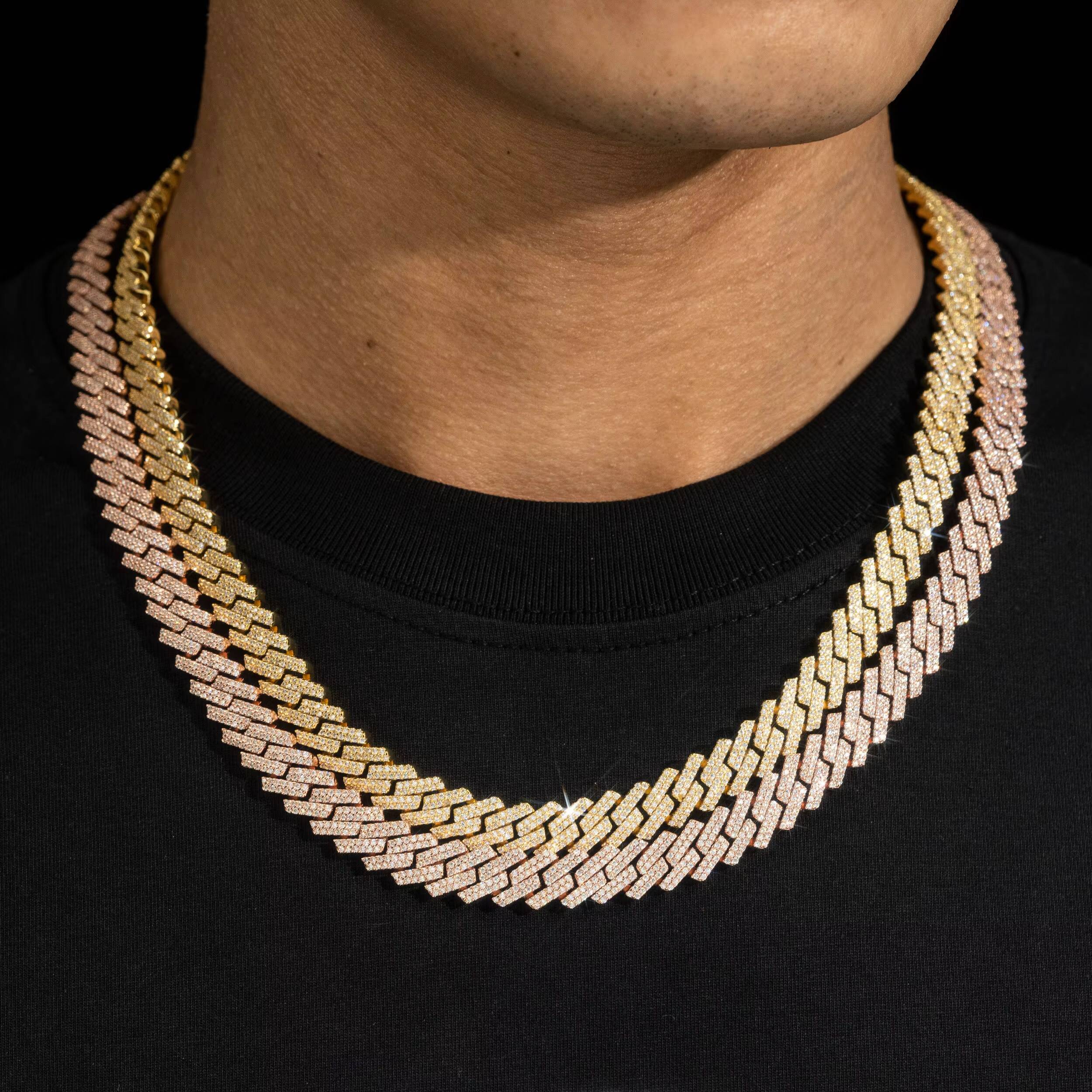 Fine Jewelry Top Selling 925 Sterling Silver Moissanite 10mm Cuban Necklace Bracelet Men Iced Out Cuban Link Chain