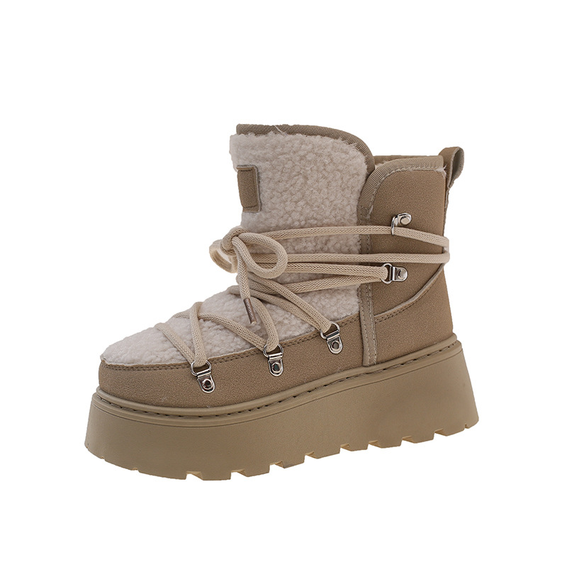 designers boots plus size women snow boot flat bottomed midsole water-resistant thick zipper cotton shoes Flexible white black