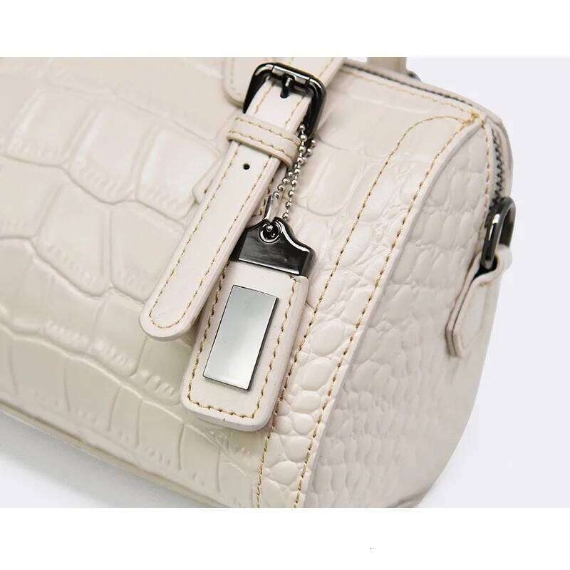 Genuine Leather Women Boston Handbags Ladies Shoulder Fashion Woman Top-Handle Bags