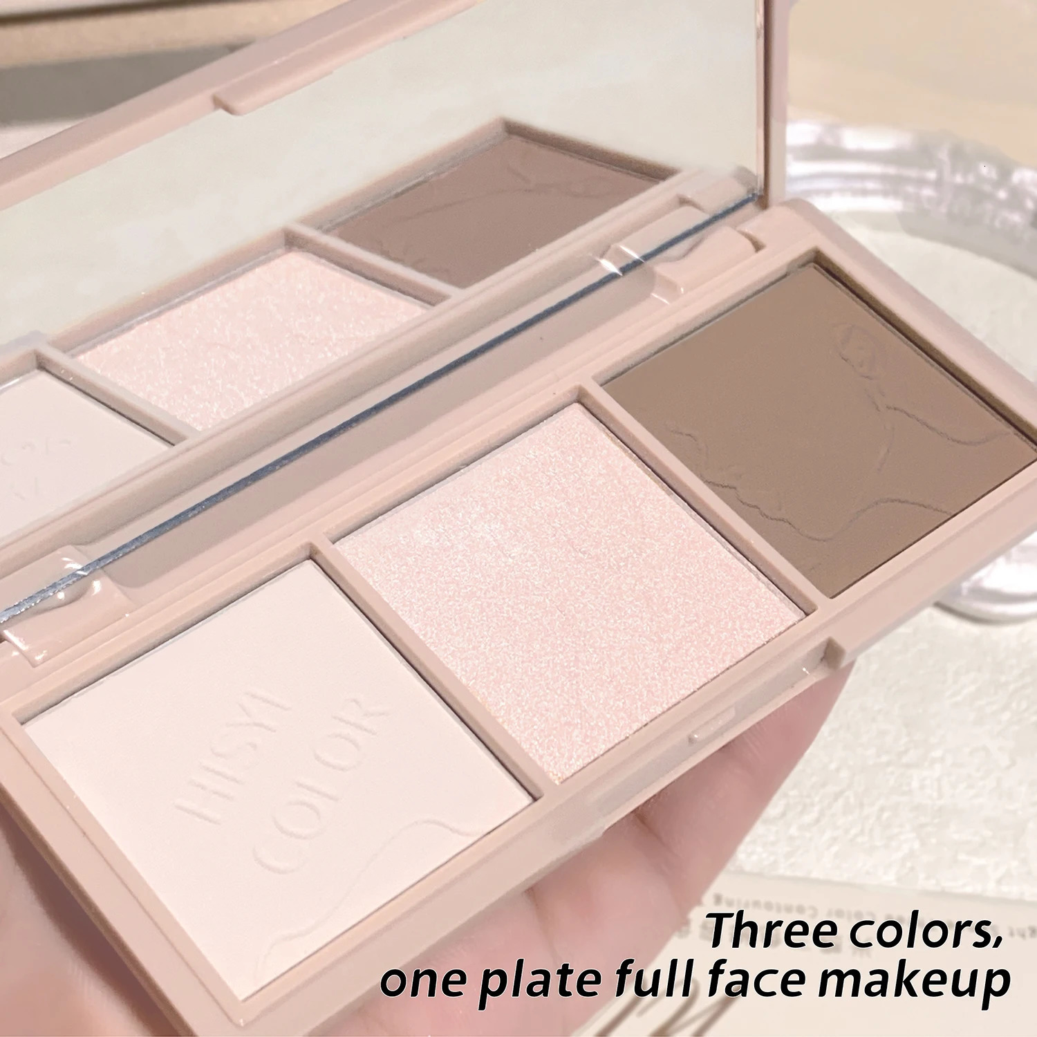 Light Sensation Three-Color Contour Powder Pearlescent and Matte 3D Highlight and Shadow Powder All-in-One Palette 250811