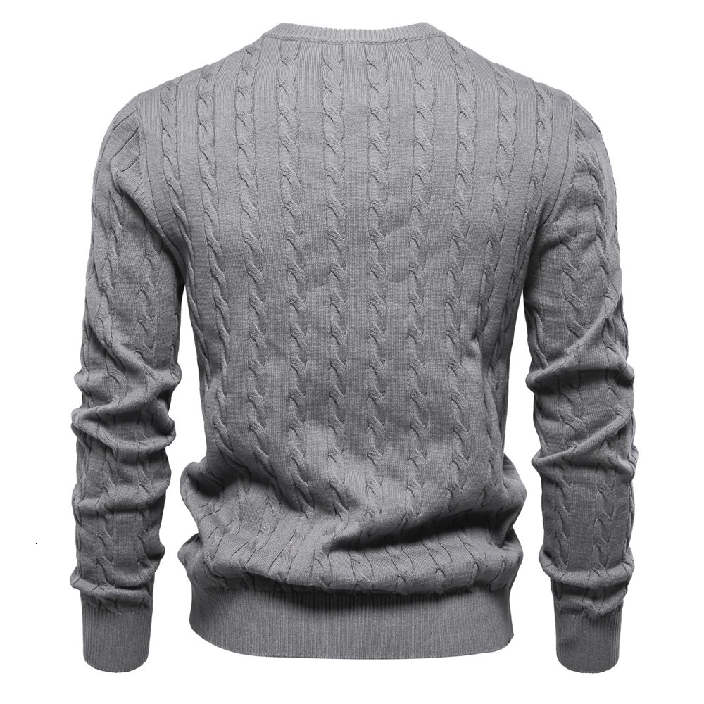 AIOPESON Mens Giraffe y Cotton Sweaters Round Neck Classic Twist Patterned Pullover Knitted Sweater for Men 250819