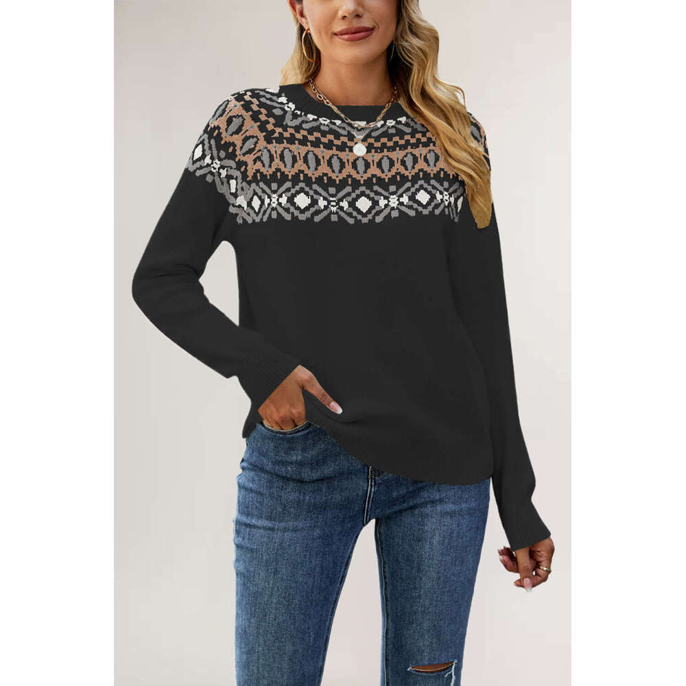 Winter New Wool Knitted Sweater Loose Pullover Women's Fashion B5