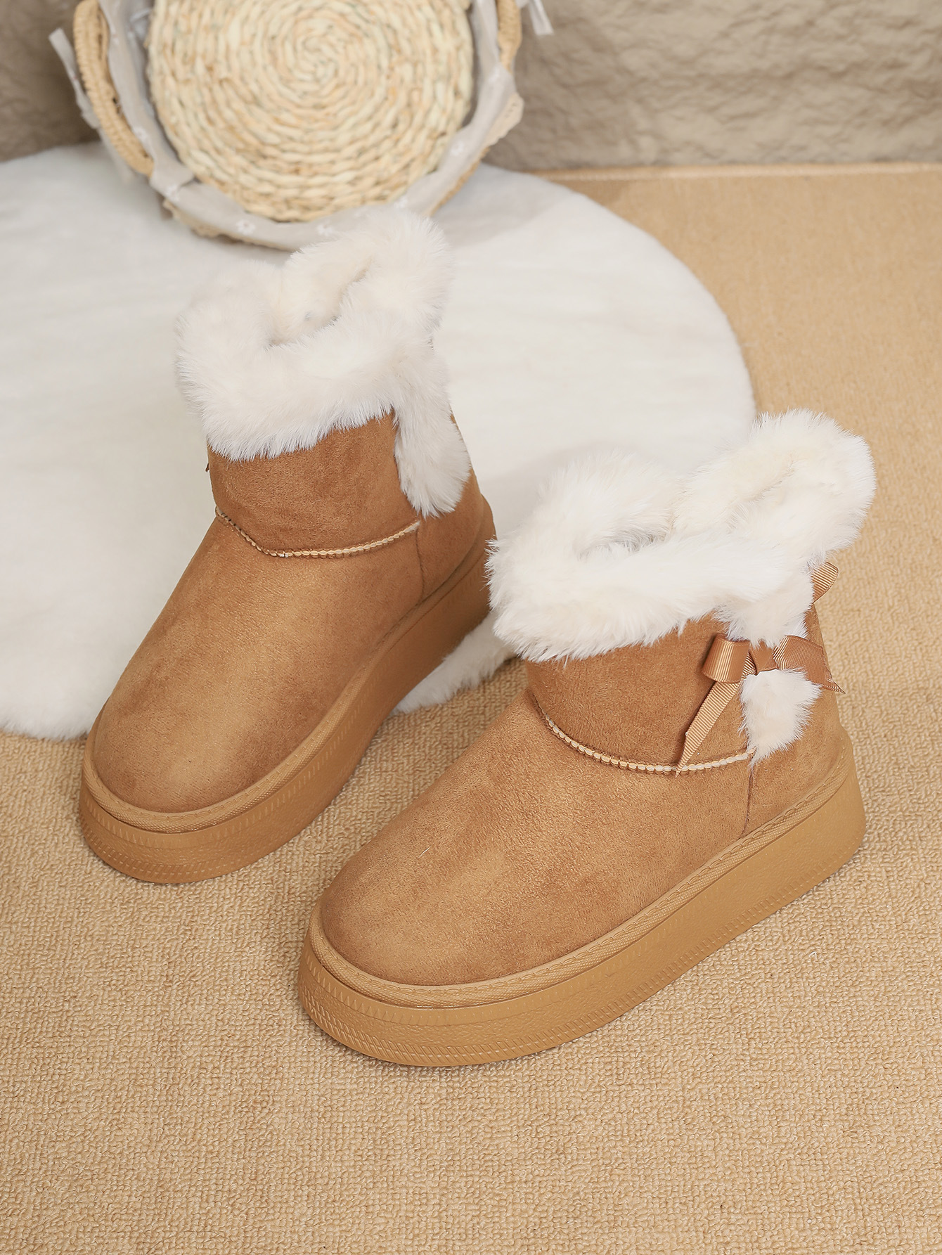 Free delivery designer woman cotton boots Snow boots with comfortable thick sole and plush warm cotton boots