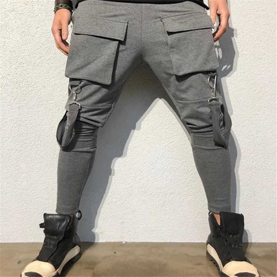 Mens New Spring And Fall Fashion Pants Hip Hop Large Pocket Casual Slim Fit Sweatpants Mens Small Feet Cargo Pants W250819
