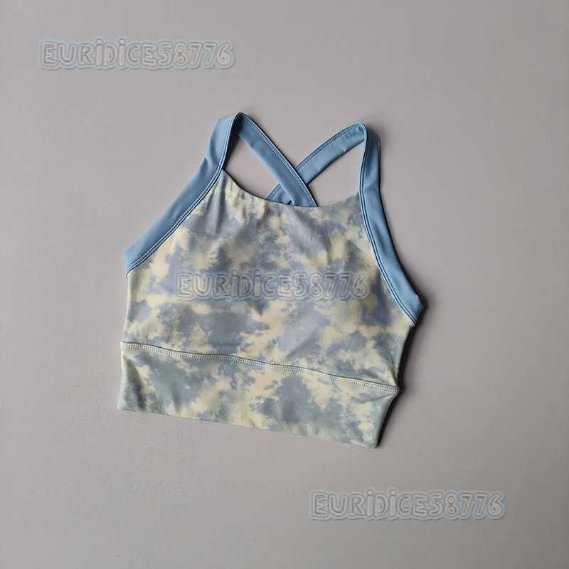 New Trendy Printed Sports Bra for Women with Cross Back Design Sexy Back Built-in Chest Pads Short Vest H250819