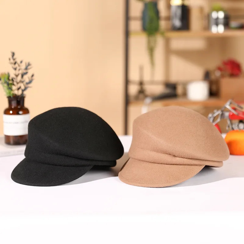 100% Pure Wool Custom Autumn and Winter Beret Wedding Ladies ed Cap Banquet Top Hat 250819